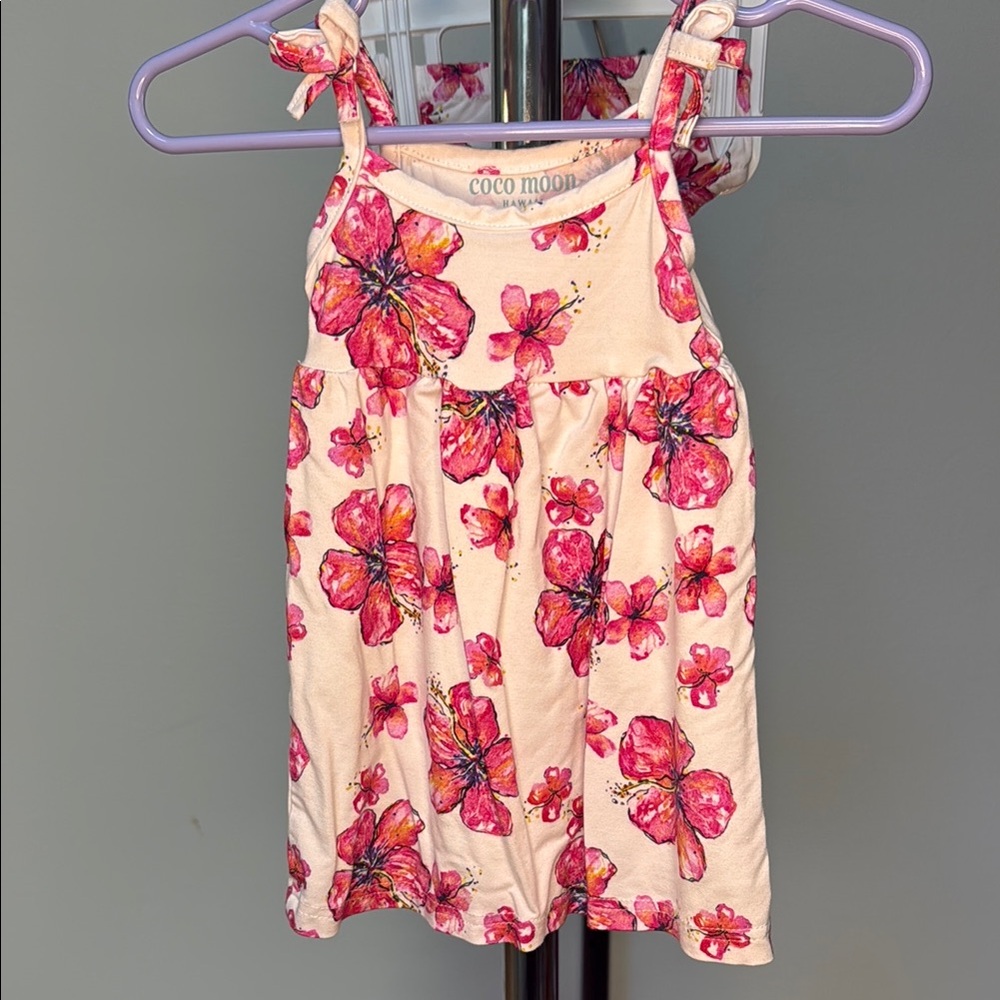 Coco Moon Hibiscus Bamboo Dress 0-6m